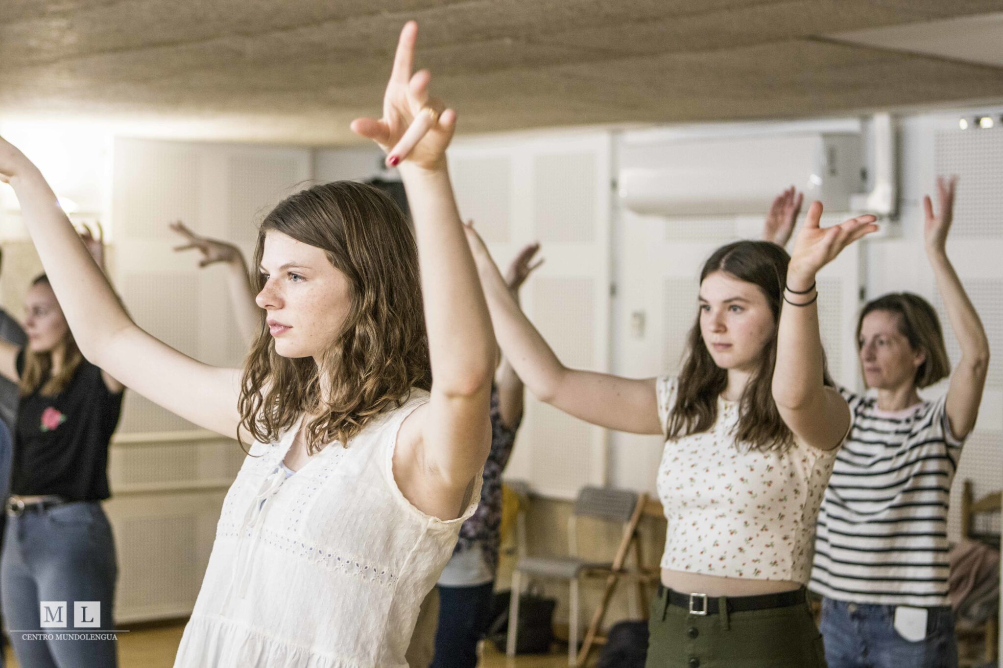 High School students at flamenco workshop