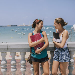 High School students at the beach