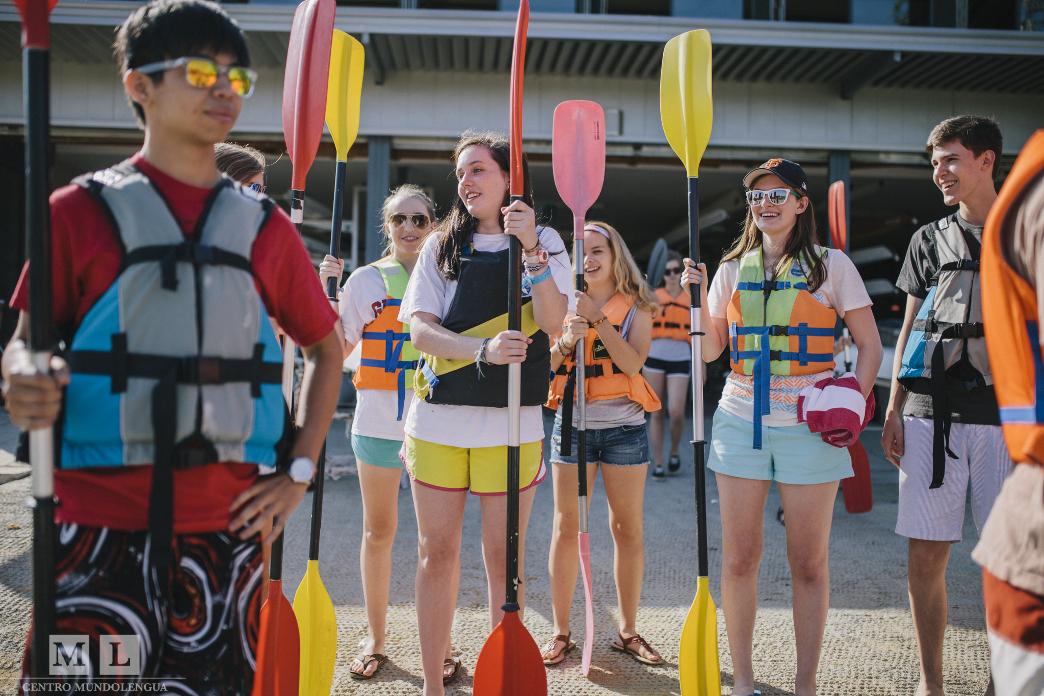 High School students kayaking