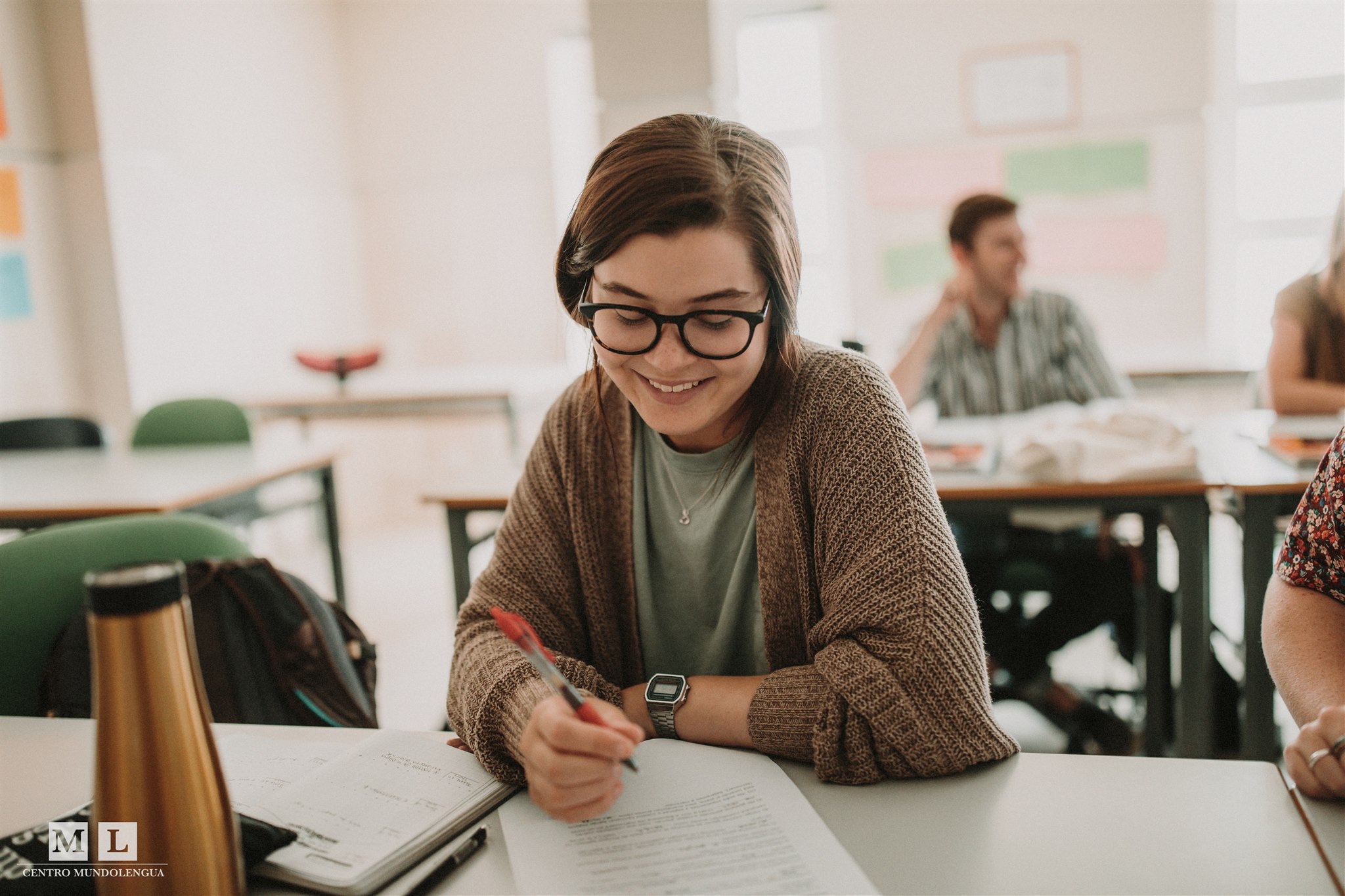 College student in class