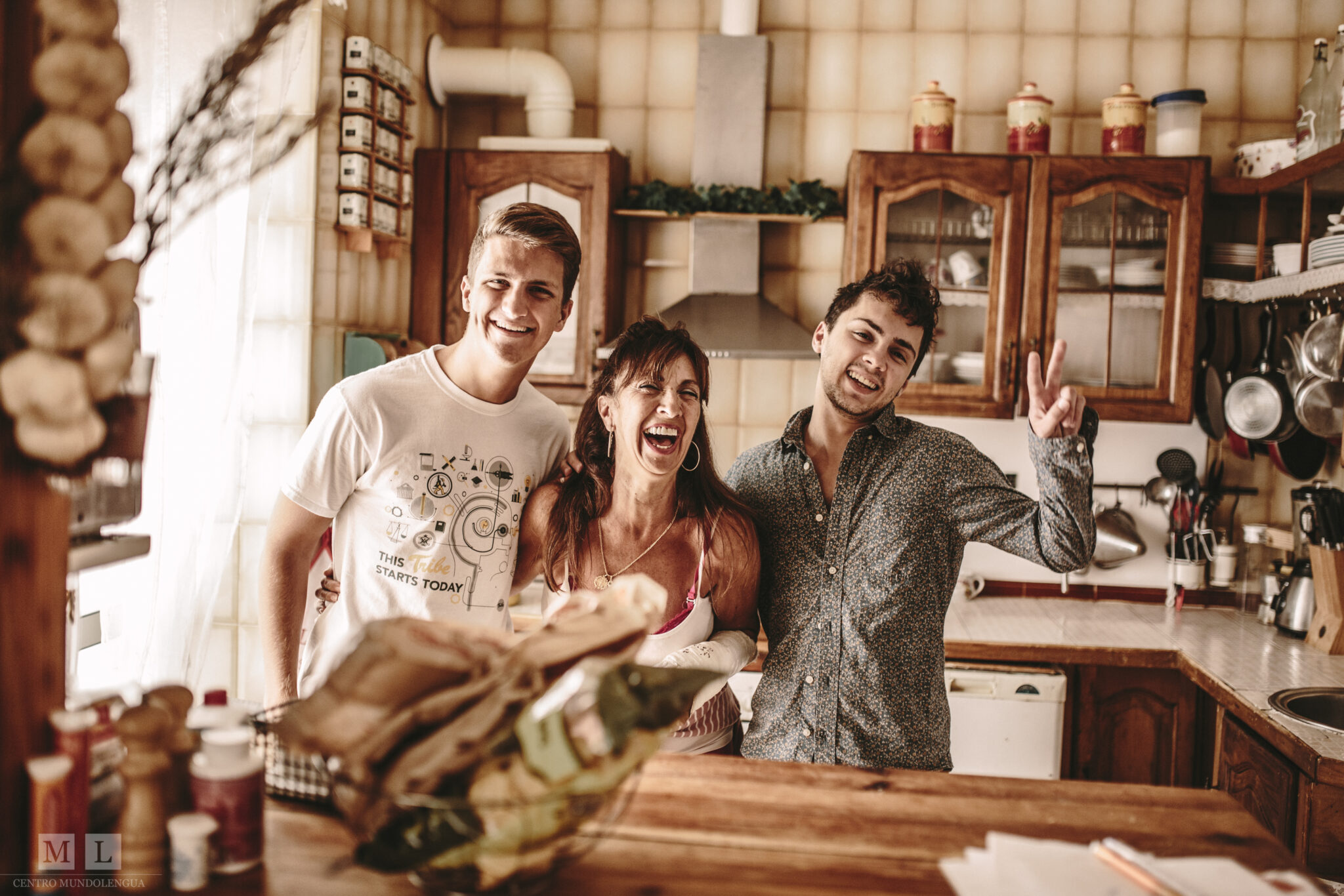 Semester students with host family