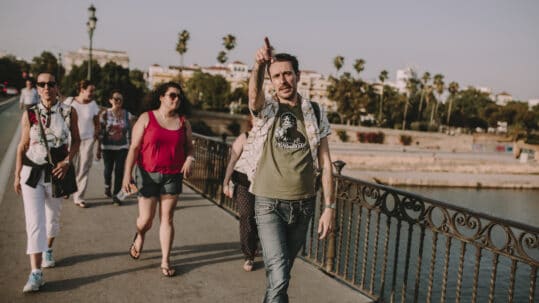 Students walking in Sevilla