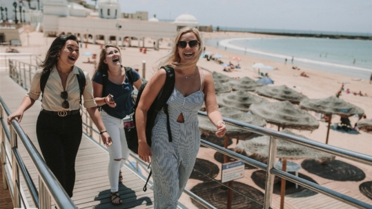 Students walking in Sevilla